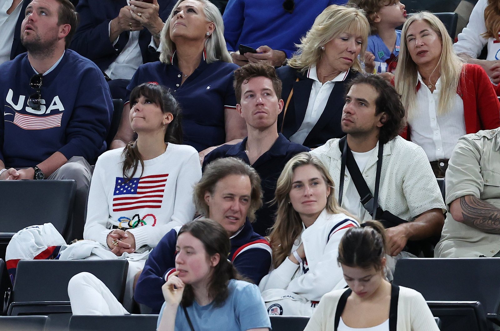 Nina Dobrev (L) and Shaun White (C) attend the Women's Academy.